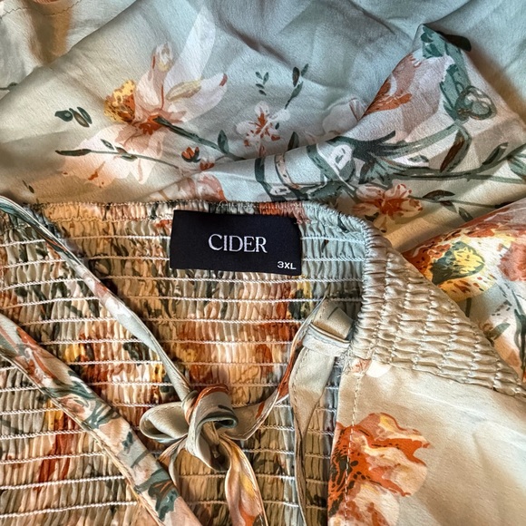 Cider Asymmetrical Floral Dress in Green and Brown - Picture 6 of 6